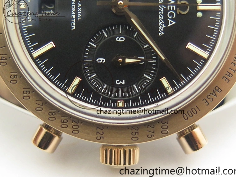 0116 Speedmaster ’57 Co-Axial SS RG OMF 1:1 Best Edition Black Dial On SS RG Bracelet A9300 (Free Leather Strap) RelaxedFit 8071